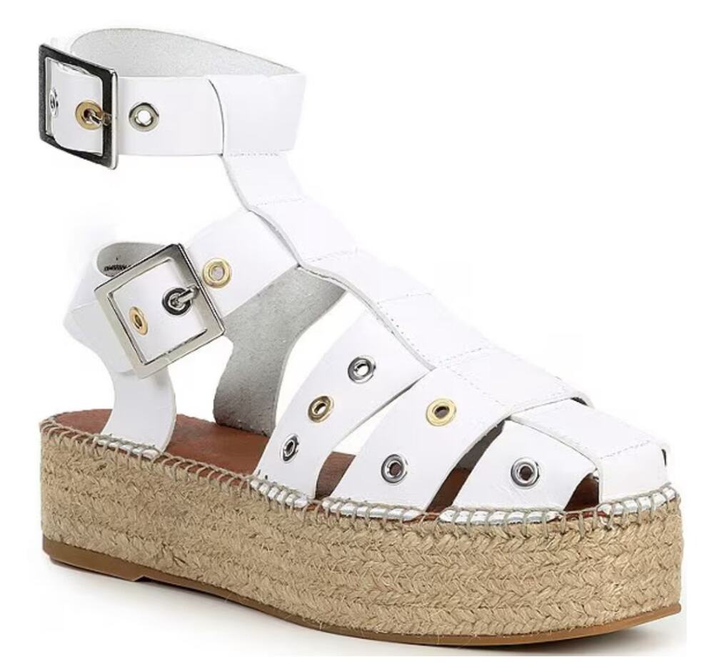 Free People Gable Gladiator Espadrille Platform Sandals White 40/10